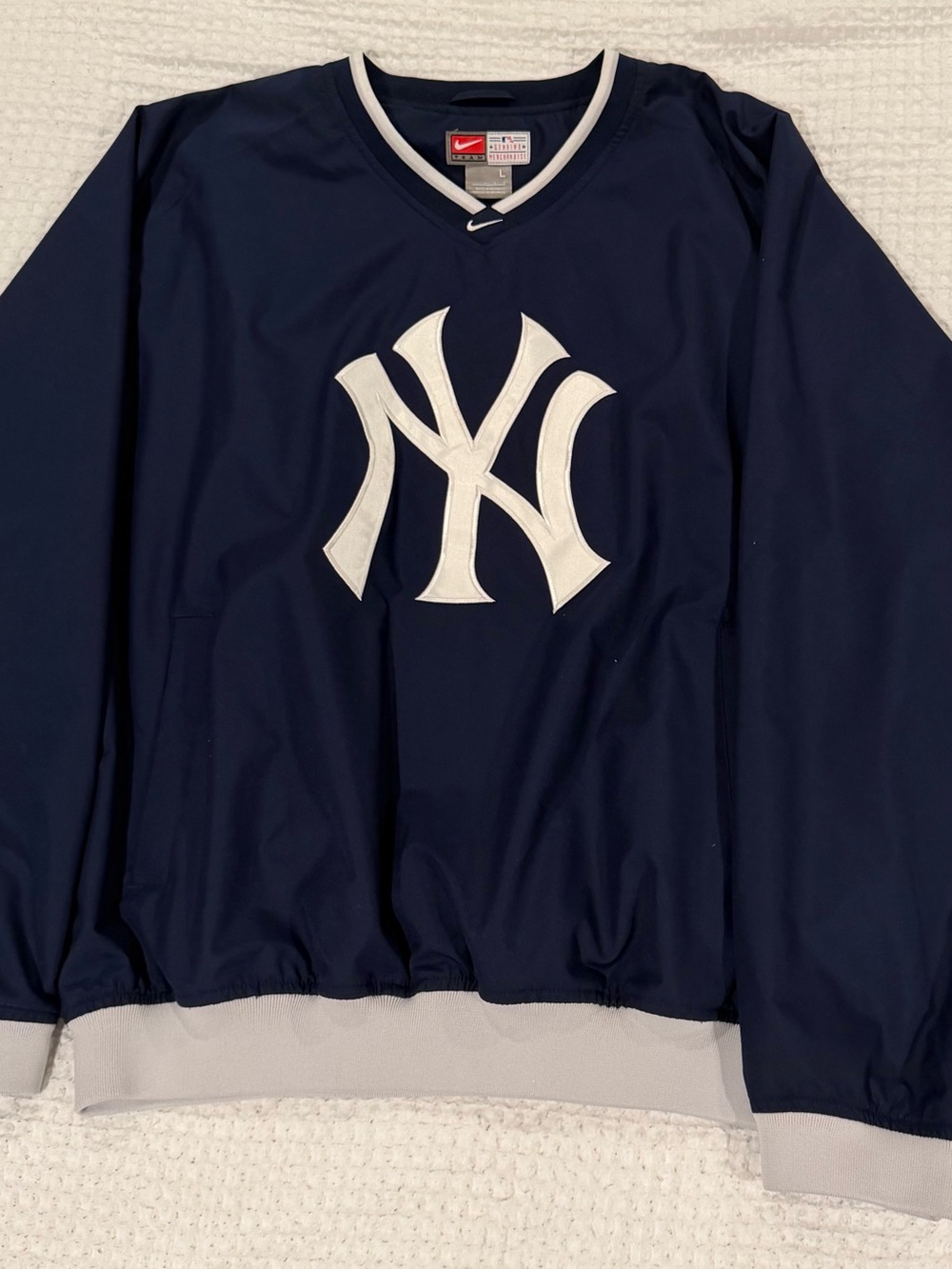 Vintage Nike Team NY Yankees Center Swoosh Pullover Windbreaker Large Y2K